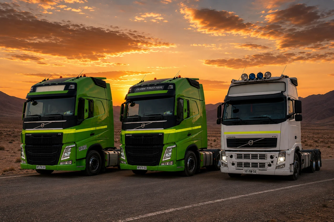 Flota de tractocamiones Volvo de TranSanPablo